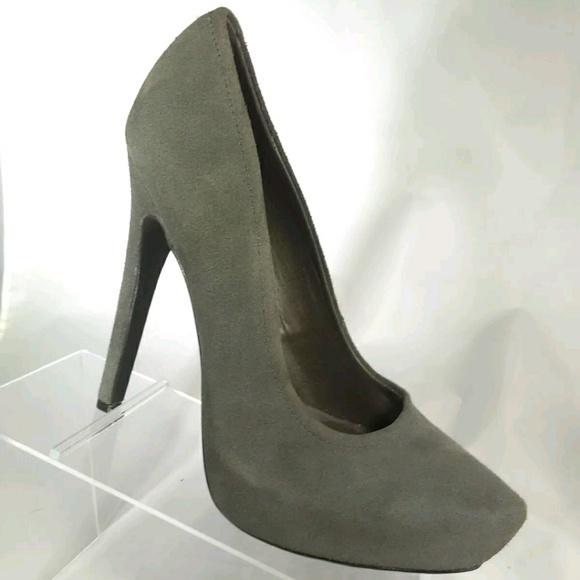 SOLD: Kelsi Dagger Gray Suede Platform Stiletto - Picture 3 of 7